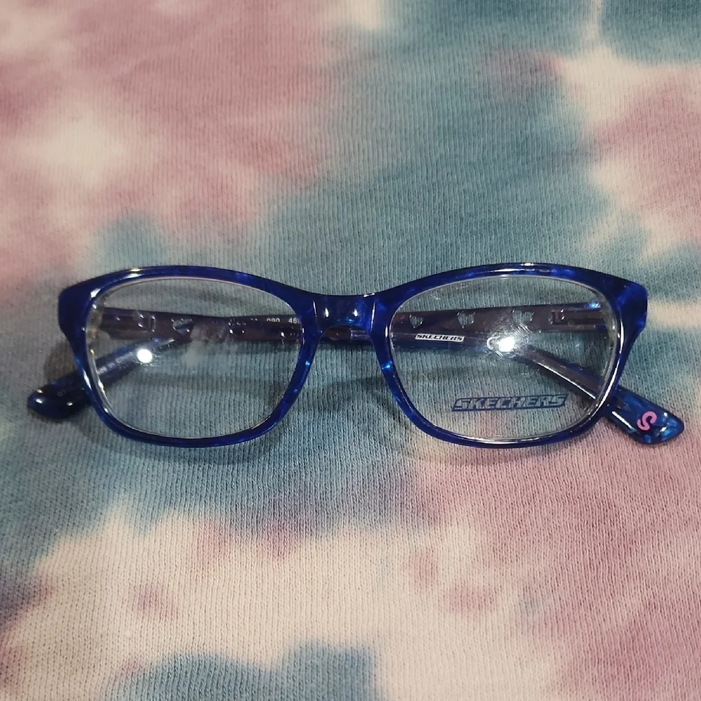 SKECHERS - Cute Heart, Blue, Pink, and Silver, Kids Eyeglass Frames